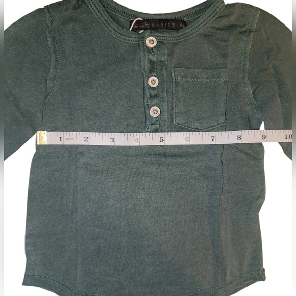 NWT Miki Miette Long Sleeve Infant Shirt in Pine Green Size 9 Months - Picture 5 of 6